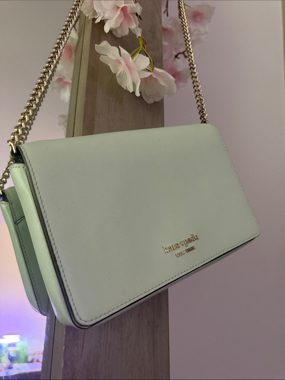 kate spade Mint Green Chain Strap Crossbody